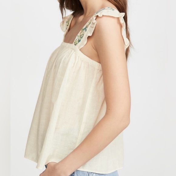 Madewell Cream Ruffle Strap Tank Top Embroidered Strap
Swing Top - Picture 10 of 14